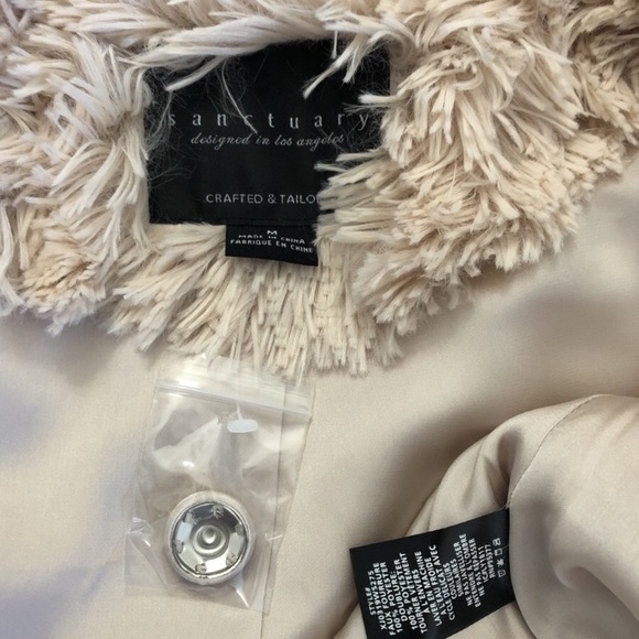 Sanctuary Cream Faux Fur Jacket - Picture 7 of 8